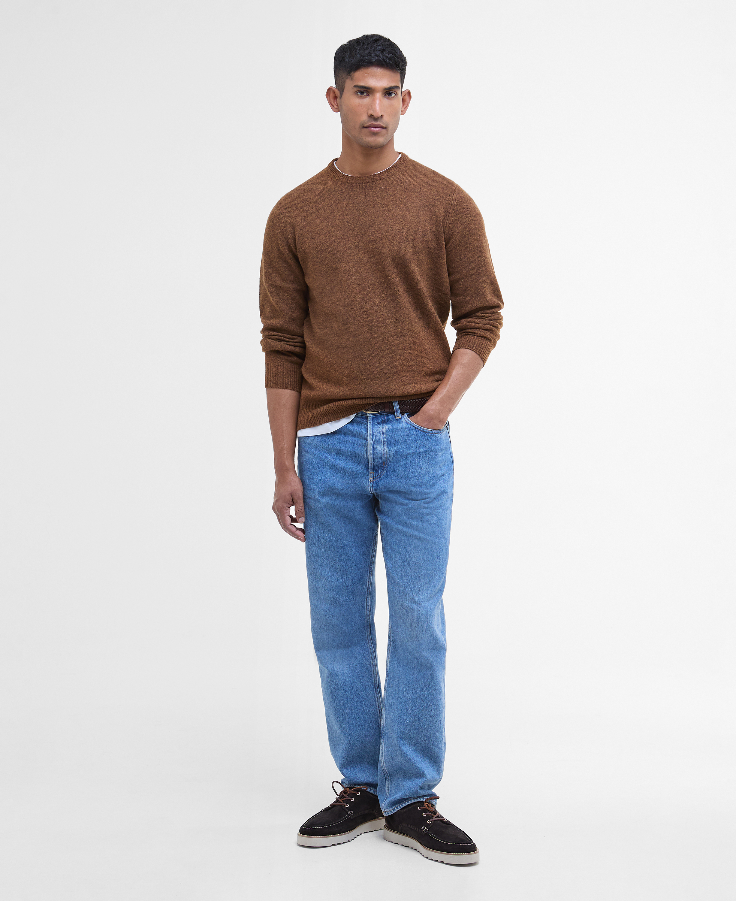 Patch Elbow Crew Neck Sweater