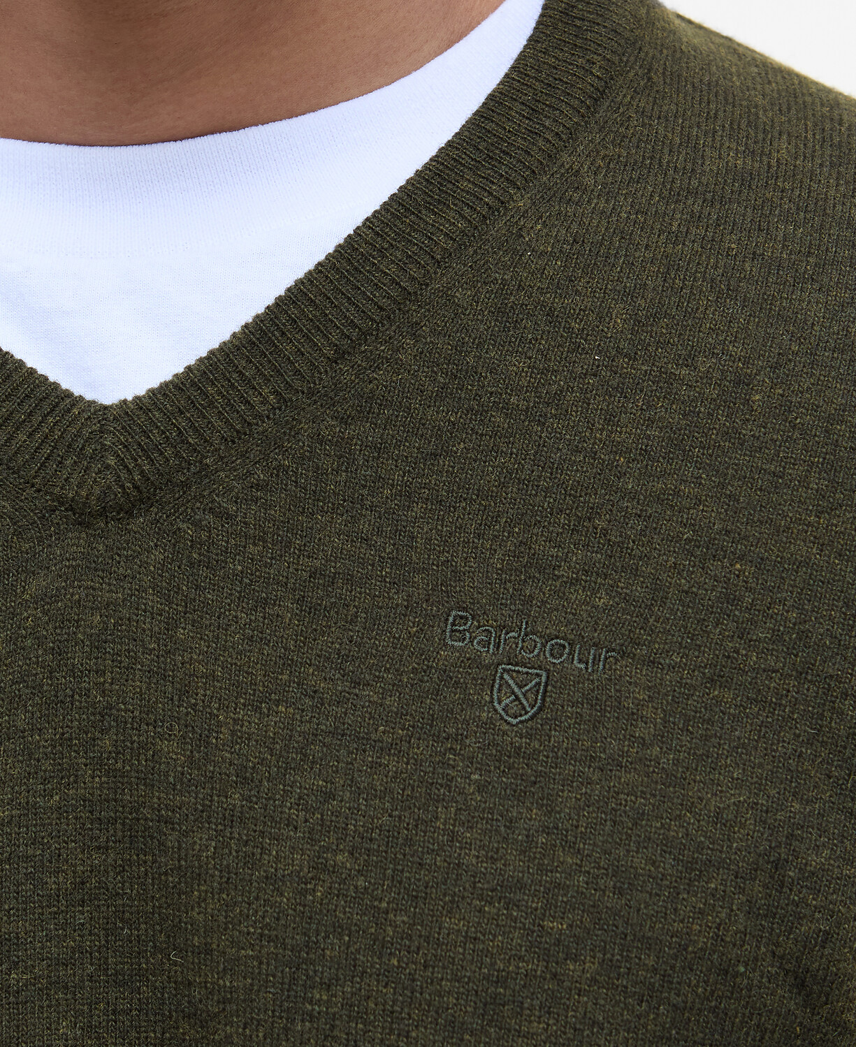 Essential Wool Seaweed V Neck Sweater