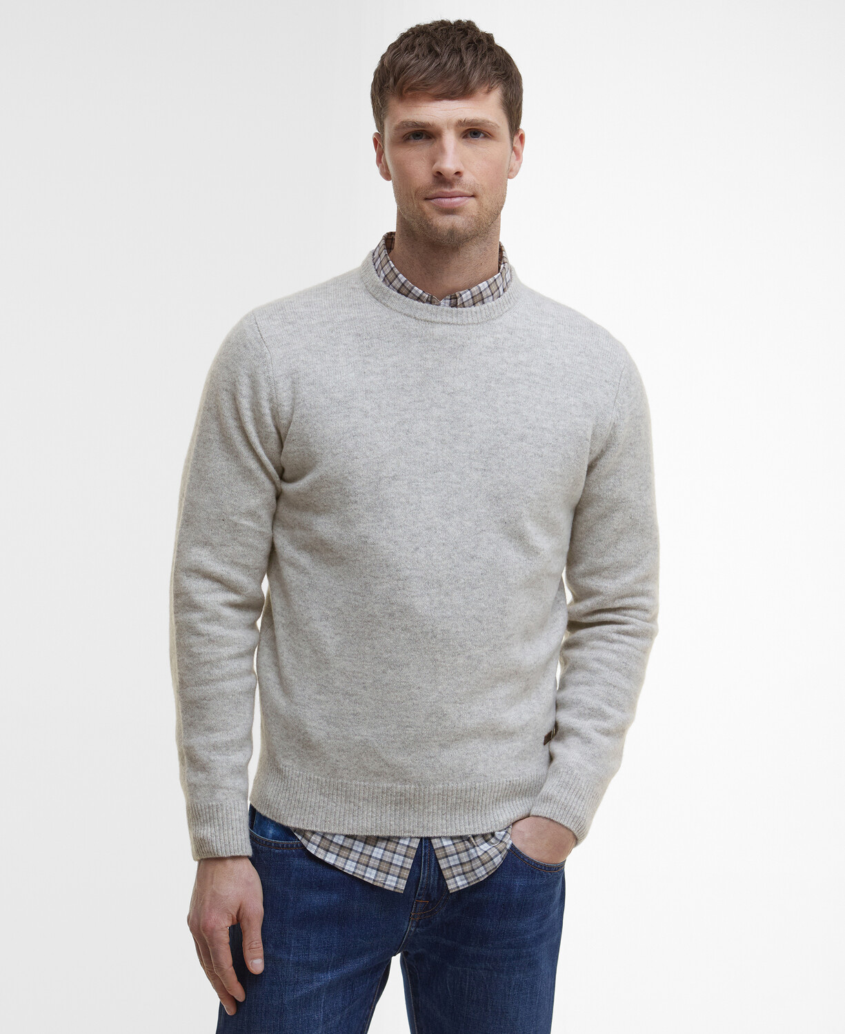 Essential Patch Crew Neck Wool Sweater