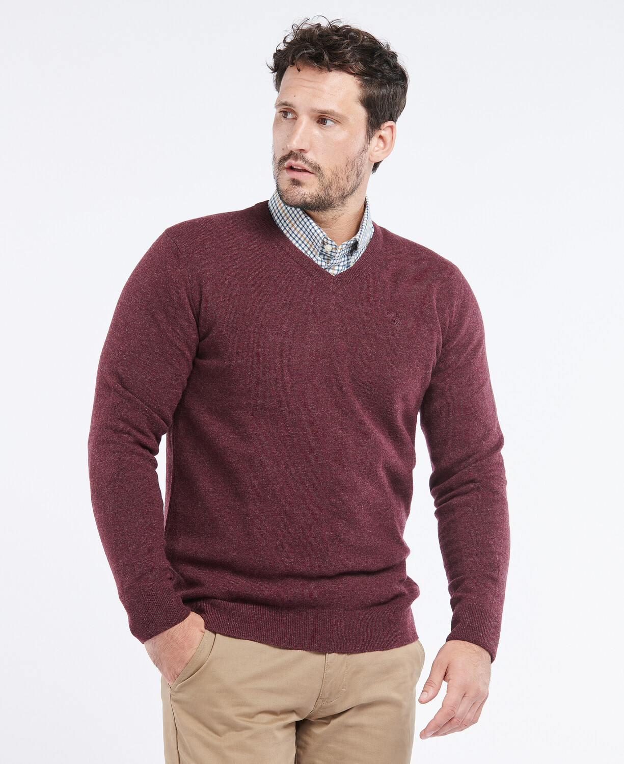 Essential Wool Seaweed V Neck Sweater