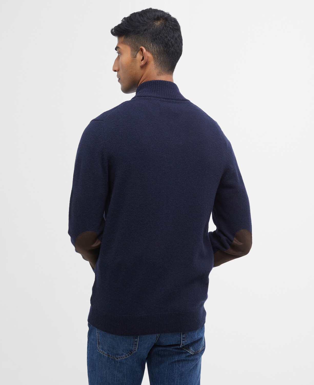 Essential Elbow Patch Zip Through Sweater