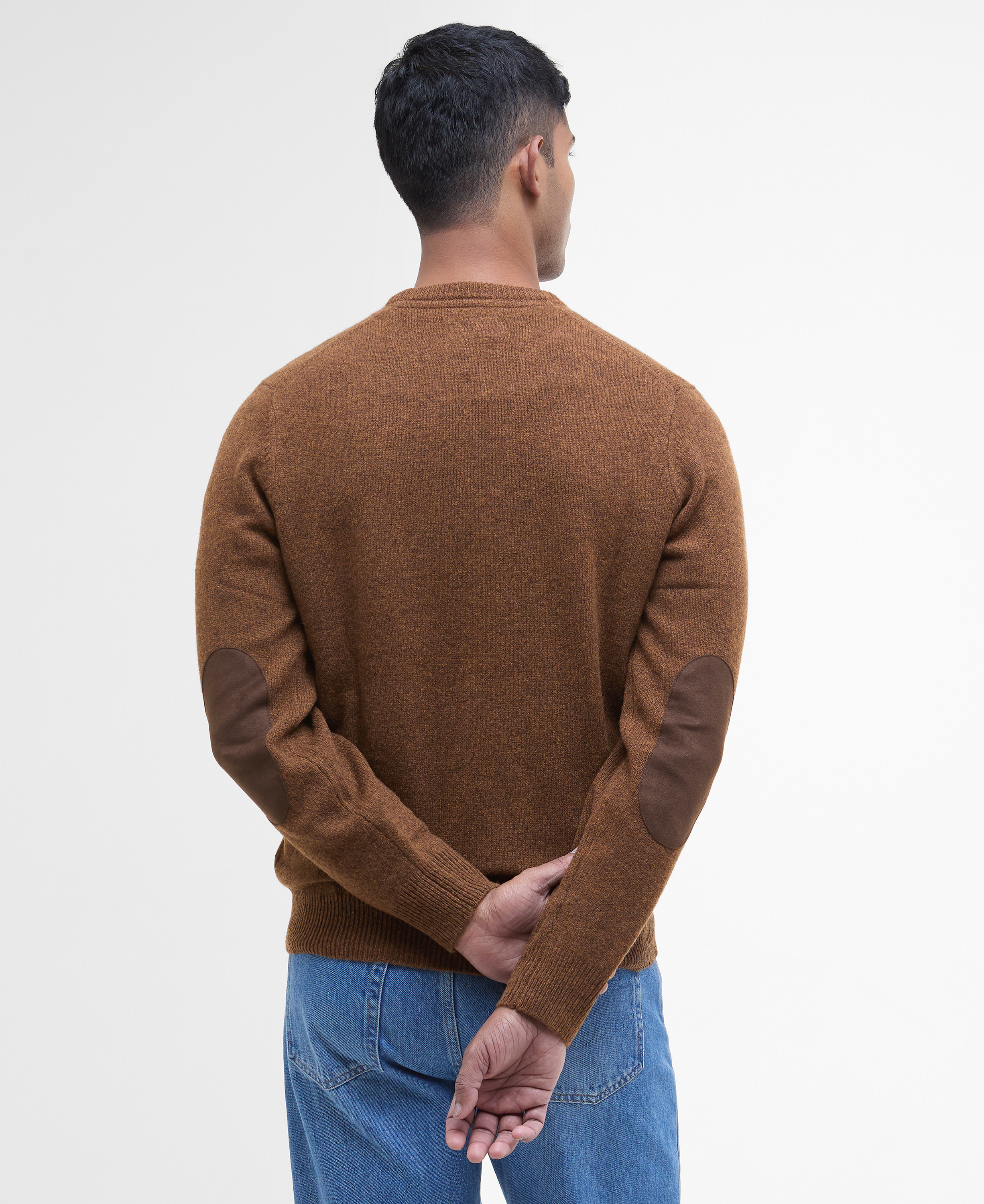 Patch Elbow Crew Neck Sweater