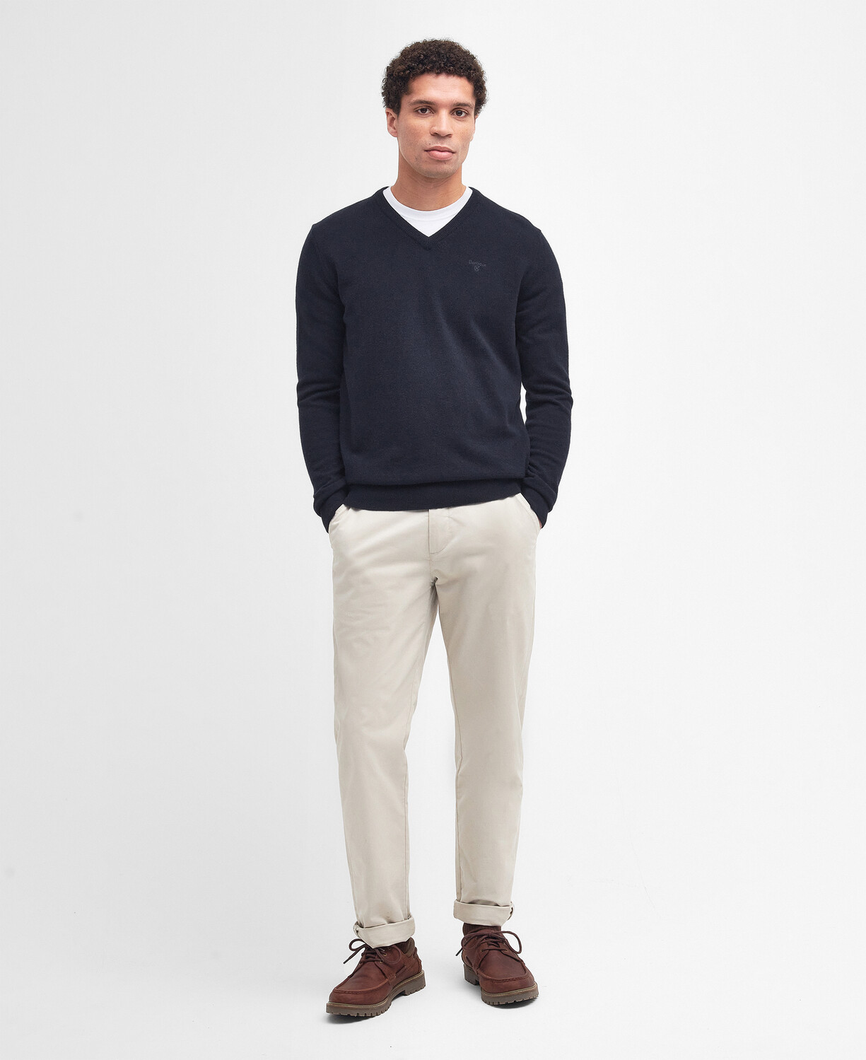 Essential Wool Seaweed V Neck Sweater